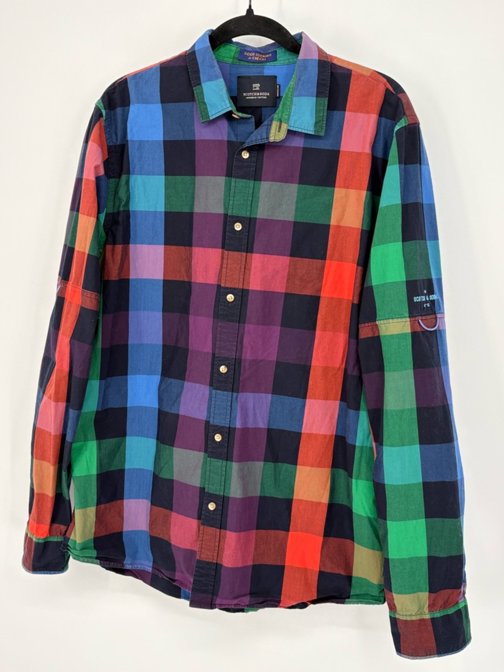 SCOTCH & SODA Shirt Multicolor Plaid Checks Button-Down Mens XL